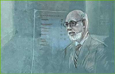 Sketch of J.W. Carney Jr. at Tarek Mehanna trial